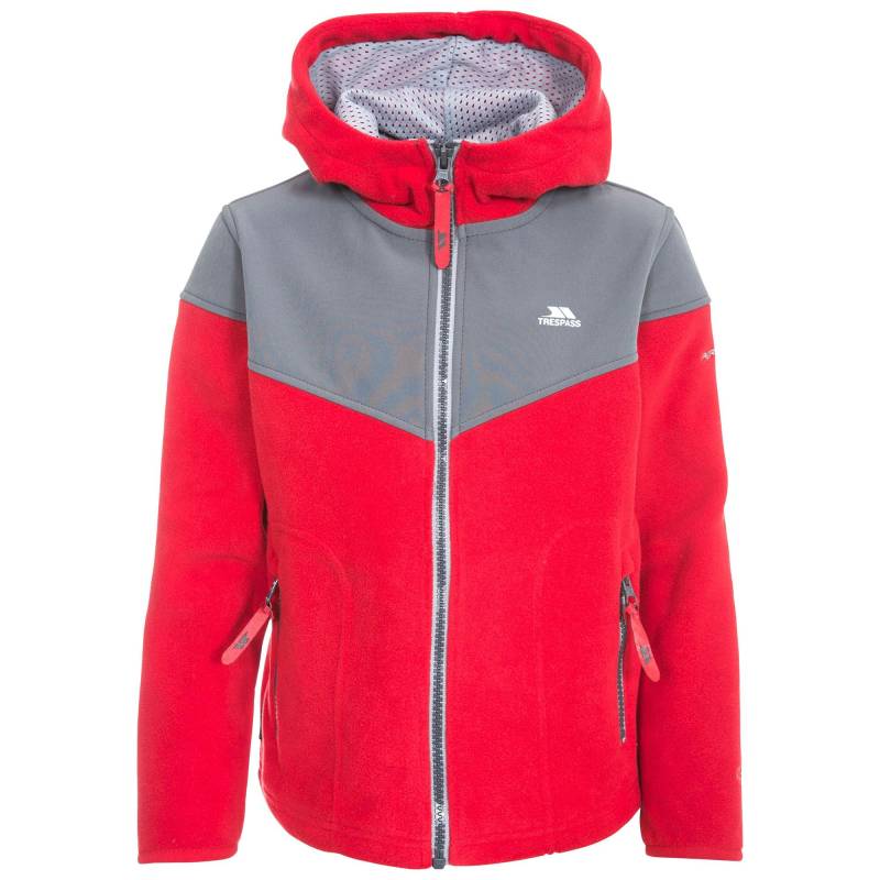 Fleecejacke Bieber Mit Kapuze Unisex Rot Bunt 104 von Trespass