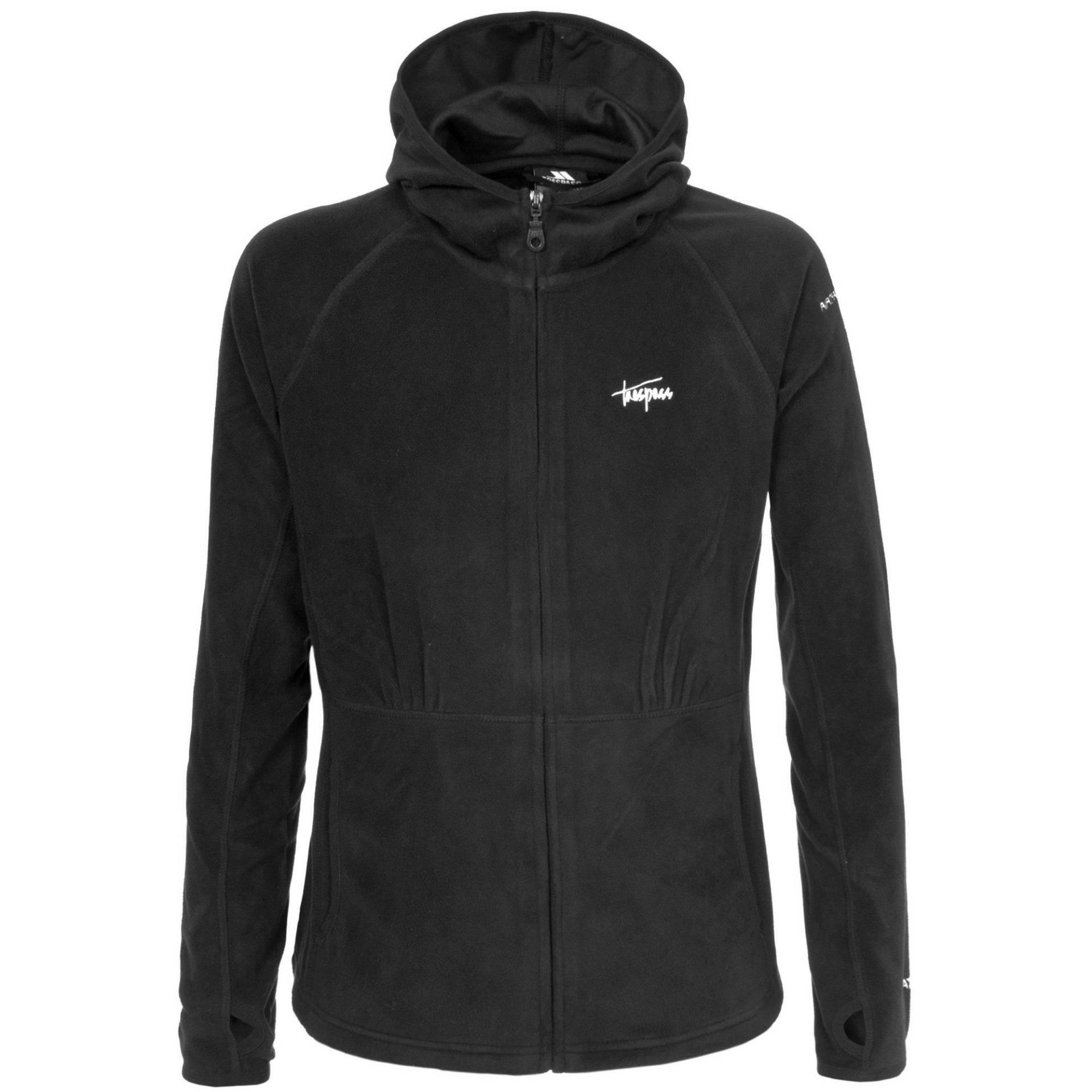 Fleecejacke Marathon Mit Kapuze Damen Schwarz S von Trespass