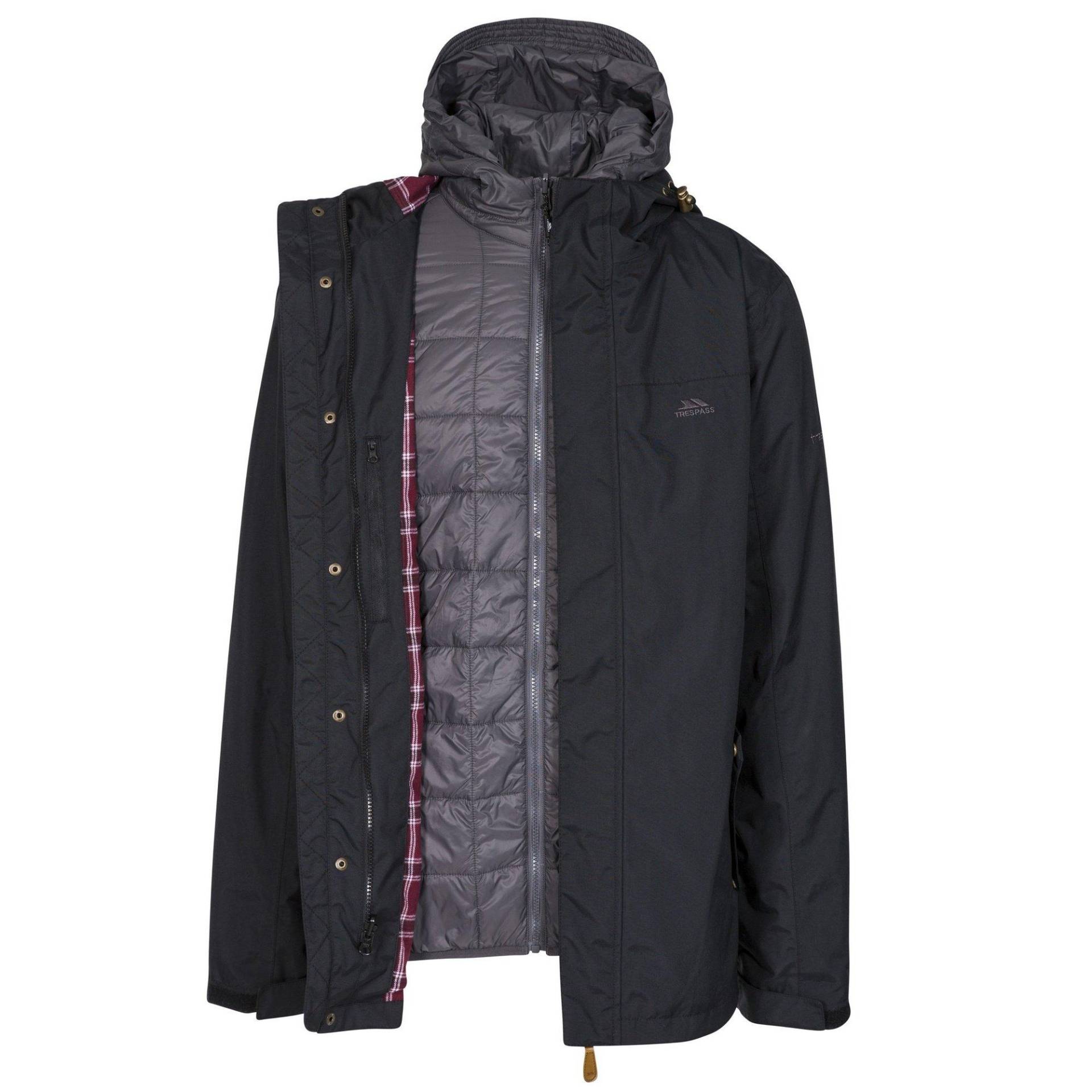 Jacke Enthusiasts Mit Kapuze, Wasserfest Herren Schwarz XXS von Trespass