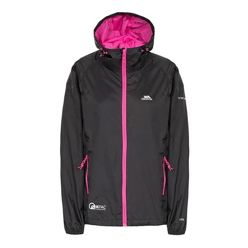 Qikpac Regenjacke, Wasserdicht, Verstaubar Damen Schwarz XS von Trespass