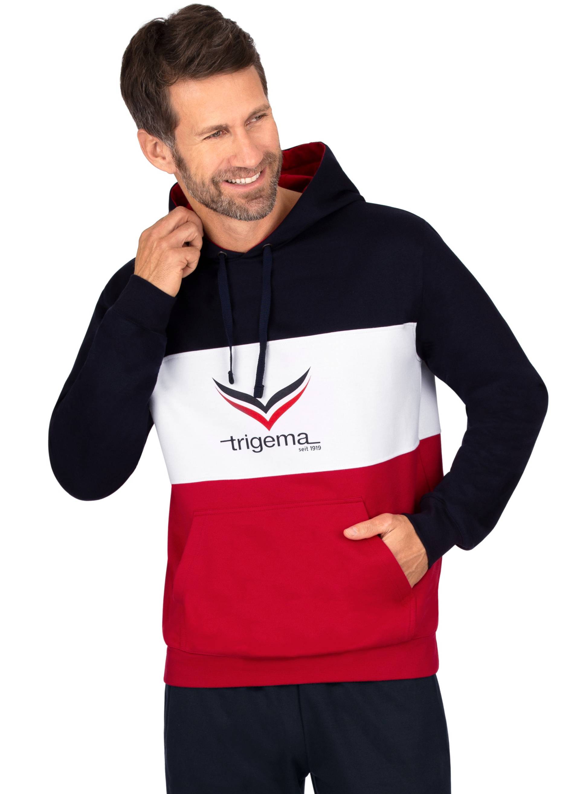 Trigema Kapuzensweatshirt »TRIGEMA Dreifarbiger Hoodie in Sweat-Qualität« von Trigema