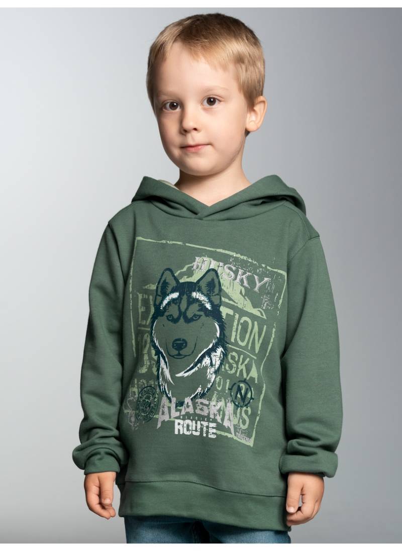 Trigema Kapuzensweatshirt »TRIGEMA Hoodie mit grossem Husky-Printmotiv« von Trigema