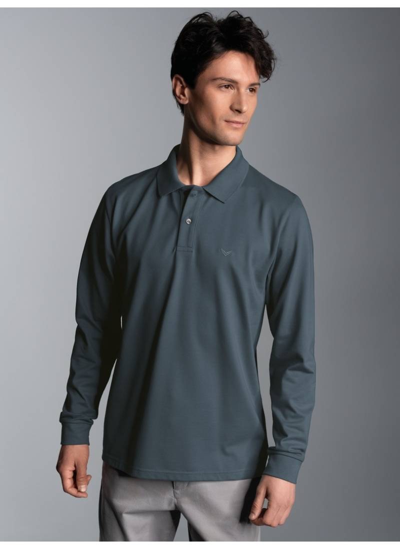 Trigema Poloshirt »TRIGEMA Langarm Poloshirt mit Armbündchen«, (1 tlg.) von Trigema