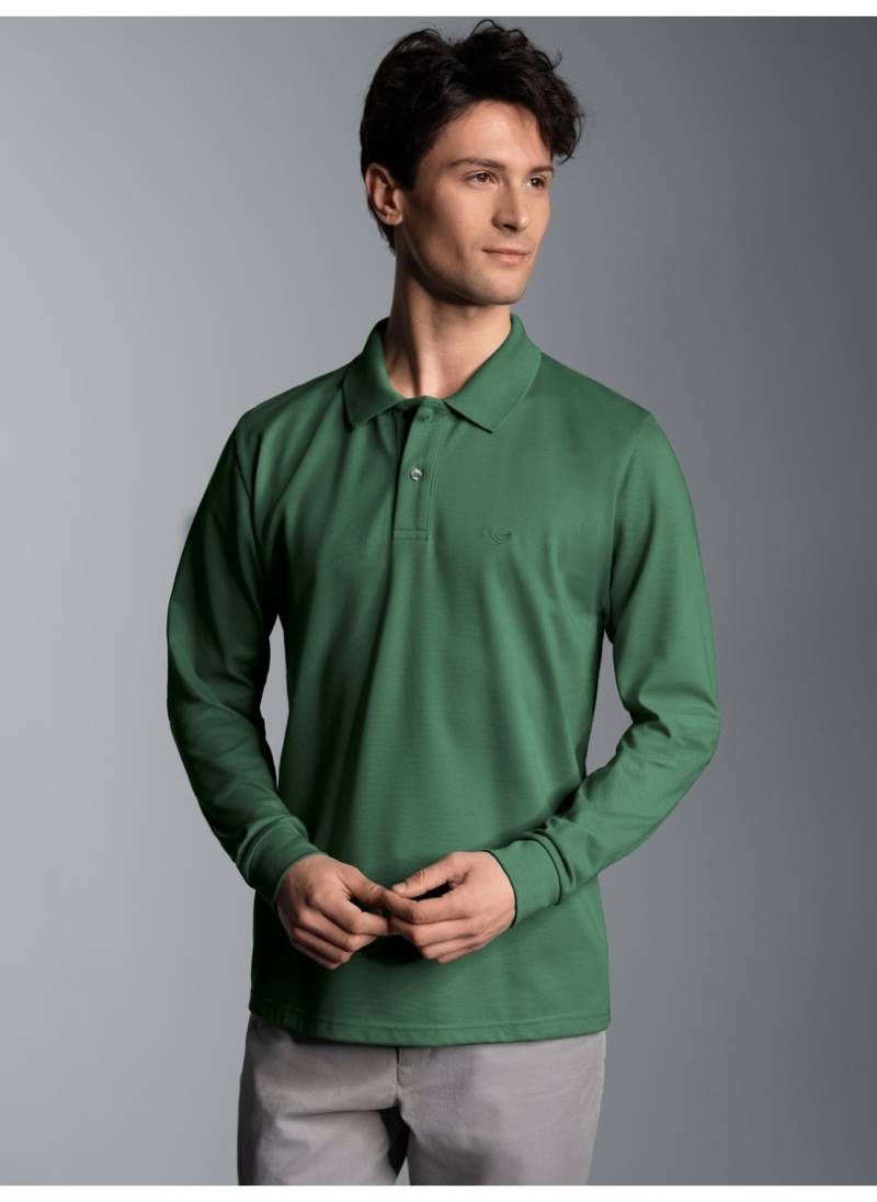 Trigema Poloshirt »TRIGEMA Langarm Poloshirt mit Armbündchen«, (1 tlg.) von Trigema