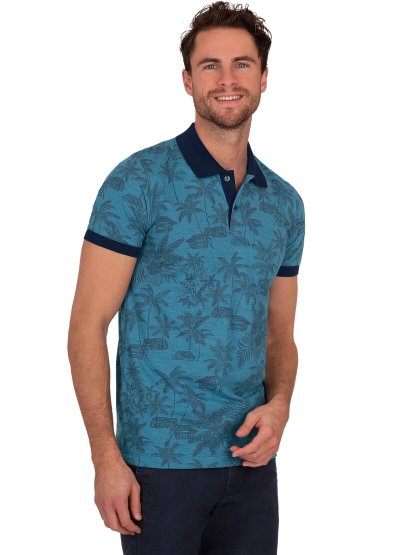 Trigema Poloshirt »TRIGEMA Poloshirt mit sommerlichem Palmen-Motiv« von Trigema