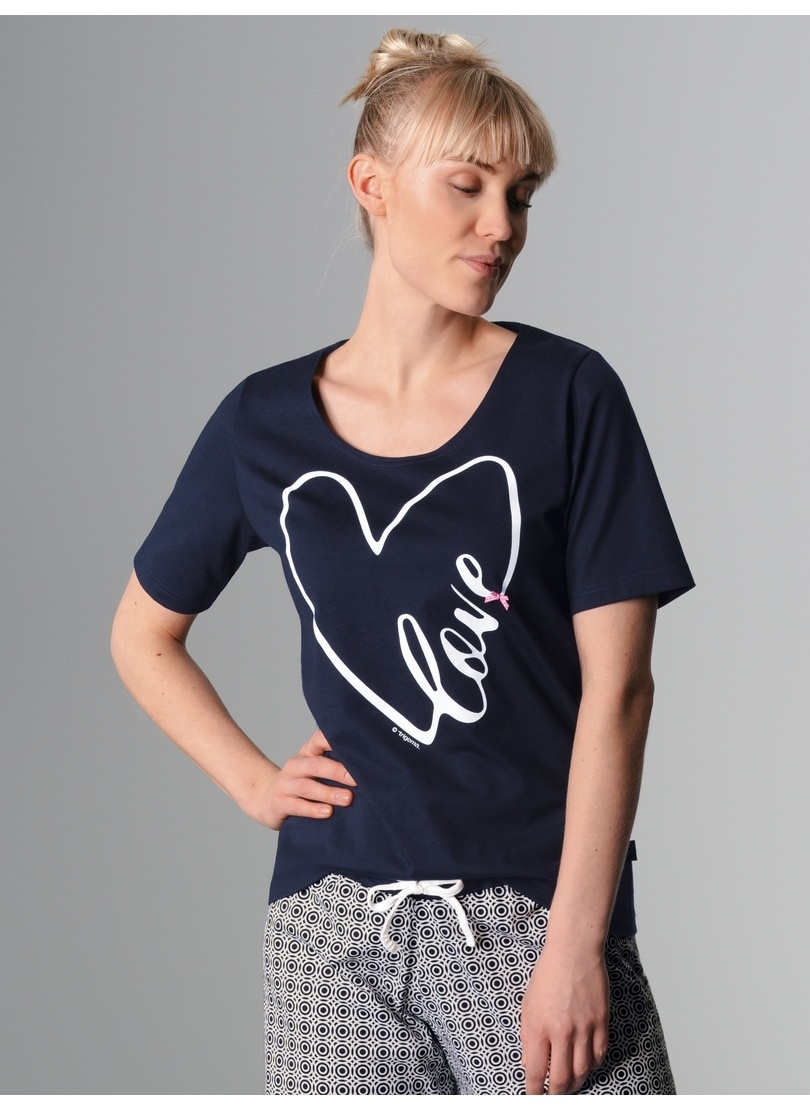 Trigema Pyjamaoberteil »TRIGEMA T-Shirt mit grossem Herz-Motiv«, (1 tlg.) von Trigema