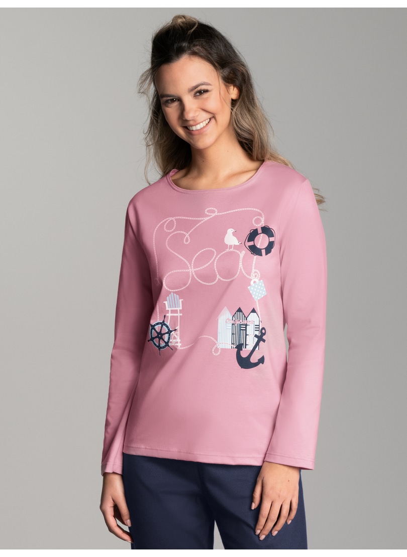 Trigema Schlafanzug »TRIGEMA Pyjama Oberteil mit maritimem Printmotiv«, (1 tlg.) von Trigema