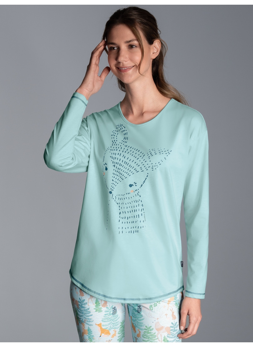 Trigema Schlafanzug »TRIGEMA Schlafshirt Langarm mit süssem Printmotiv«, (1 tlg.) von Trigema