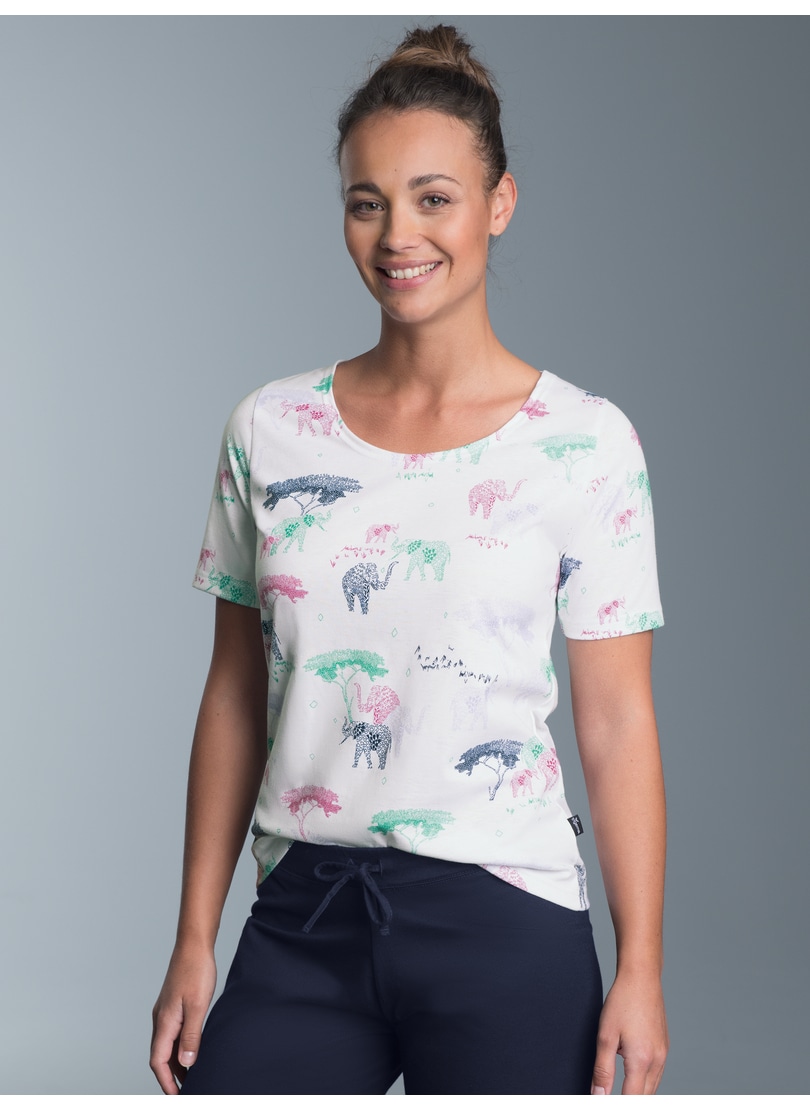 Trigema Schlafanzug »TRIGEMA T-Shirt mit Allover Safari-Print«, (1 tlg.) von Trigema
