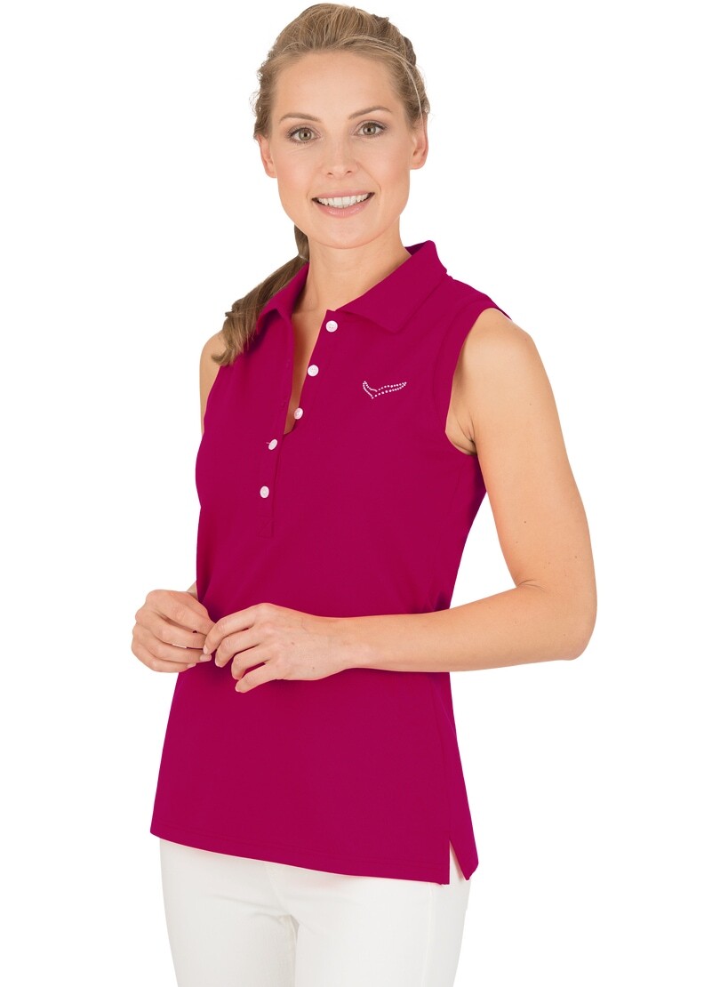 Trigema Shirttop »TRIGEMA Ärmelloses Poloshirt mit Kristallsteinen«, (1 tlg.) von Trigema