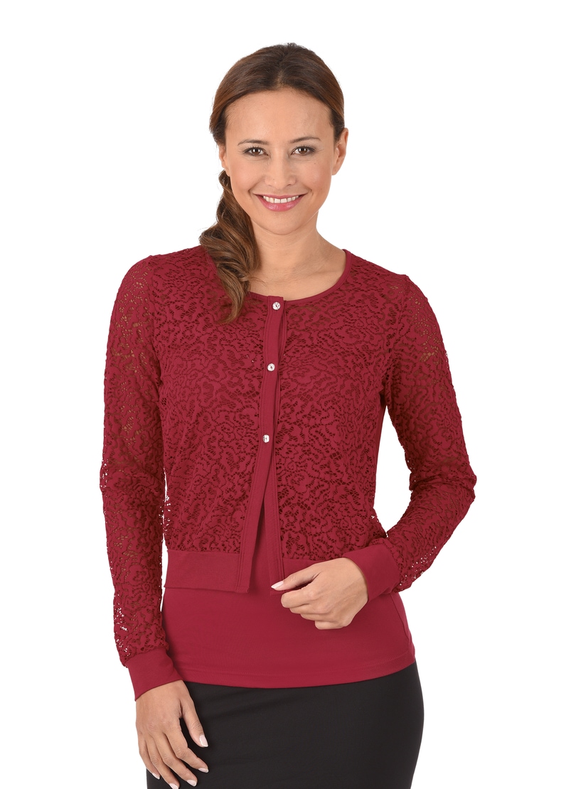 Trigema Sweatjacke »TRIGEMA Kurze Jacke aus Spitze« Trigema Sweatjacke »TRIGEMA Kurze Jacke aus Spitze« von Trigema