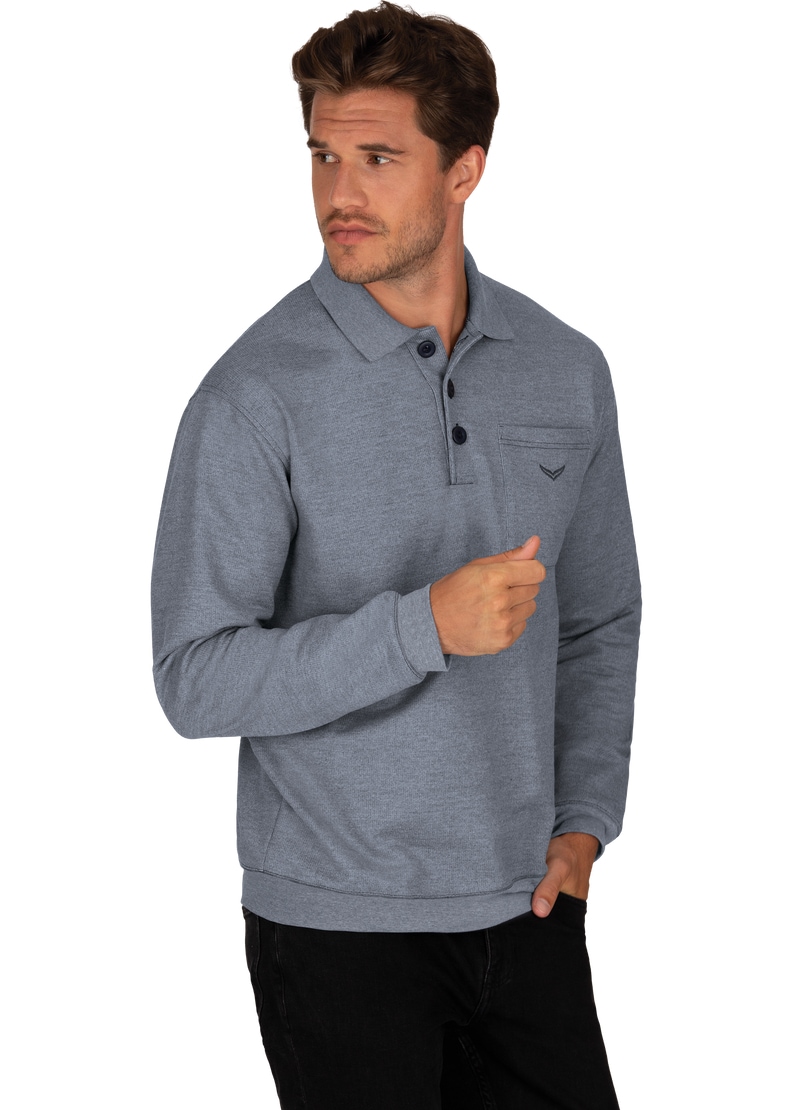 Trigema Sweatshirt »TRIGEMA Langarm Polo aus Sweat-Qualität« von Trigema