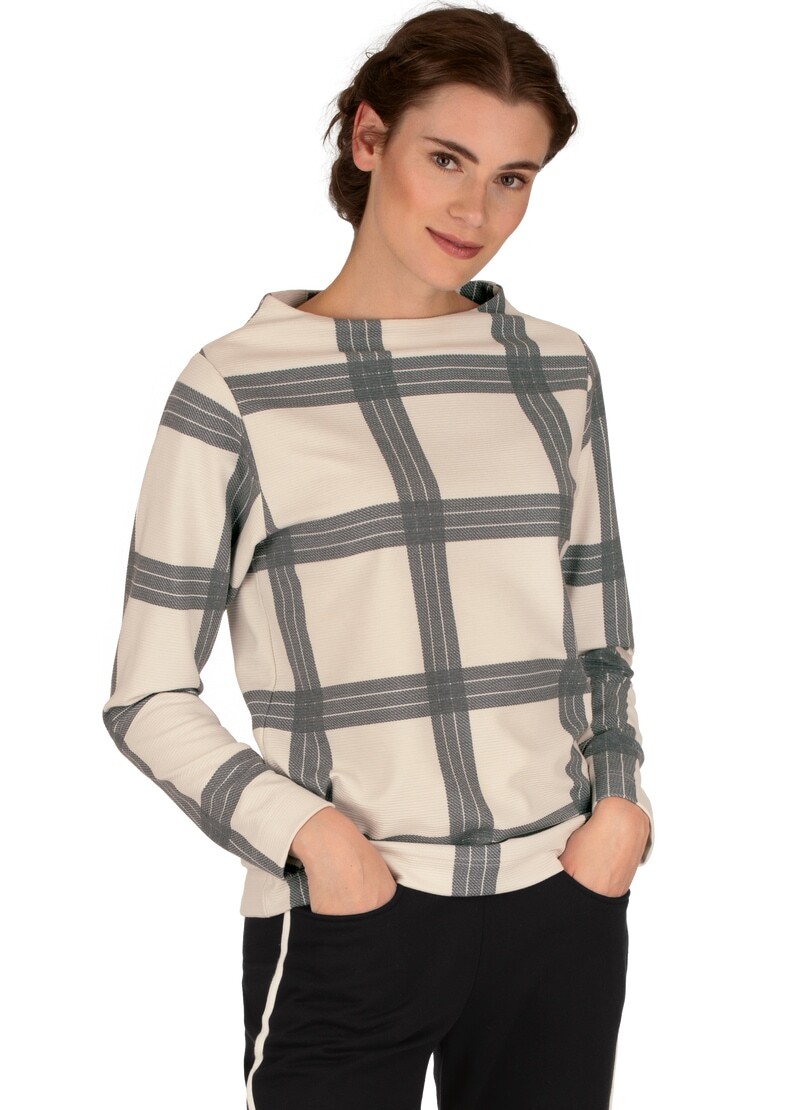 Trigema Sweatshirt »TRIGEMA Stehkragen Pullover mit Karo-Muster« Trigema Sweatshirt »TRIGEMA Stehkragen Pullover mit Karo-Muster« von Trigema