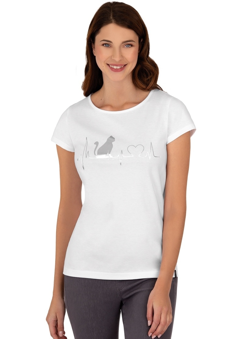Trigema T-Shirt »TRIGEMA T-Shirt mit 1/4-Arm und Katzen-Druckmotiv« Trigema T-Shirt »TRIGEMA T-Shirt mit 1/4-Arm und Katzen-Druckmotiv« von Trigema