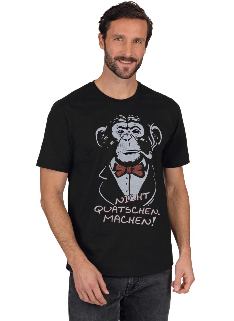Trigema T-Shirt »TRIGEMA T-Shirt mit Affen-Druckmotiv und Spruch« Trigema T-Shirt »TRIGEMA T-Shirt mit Affen-Druckmotiv und Spruch« von Trigema
