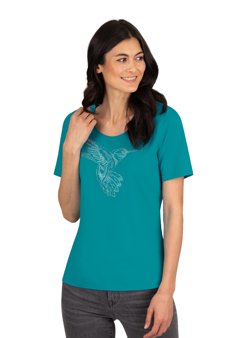 Trigema T-Shirt »TRIGEMA Damen T-Shirt mit Motiv aus Glitzersteinen« von Trigema