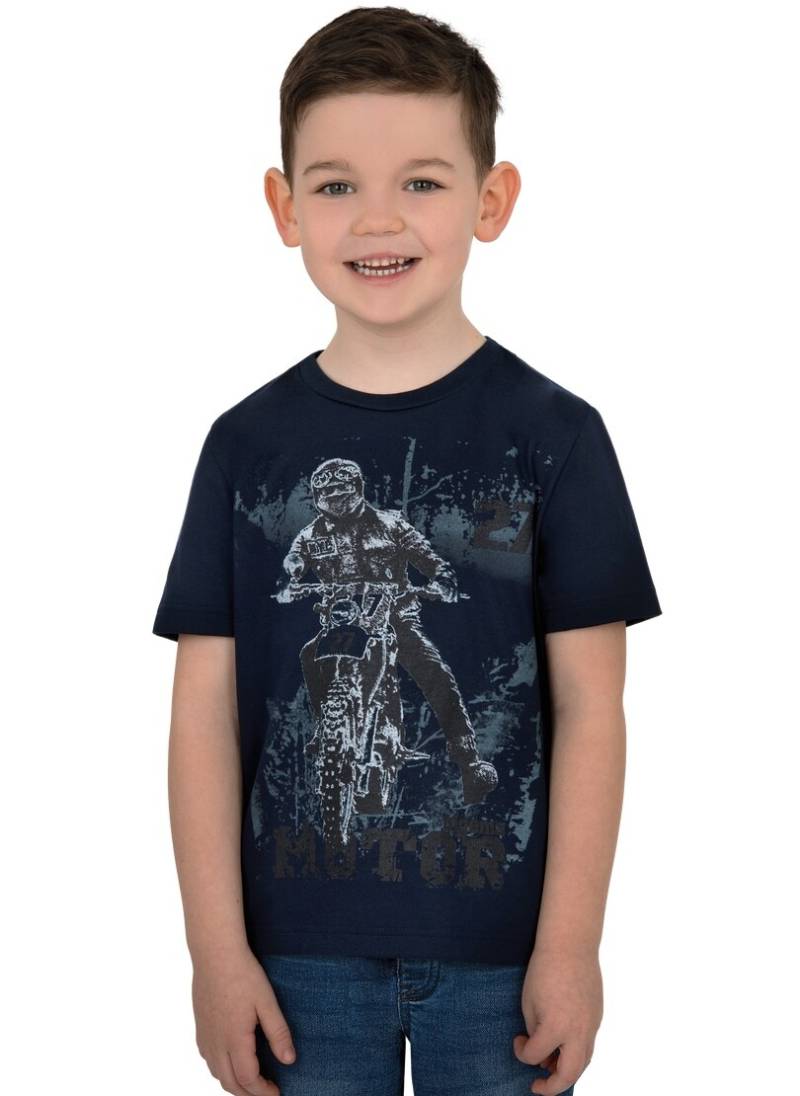 Trigema T-Shirt »TRIGEMA Jungen T-Shirt mit coolem Motorrad-Motiv« von Trigema