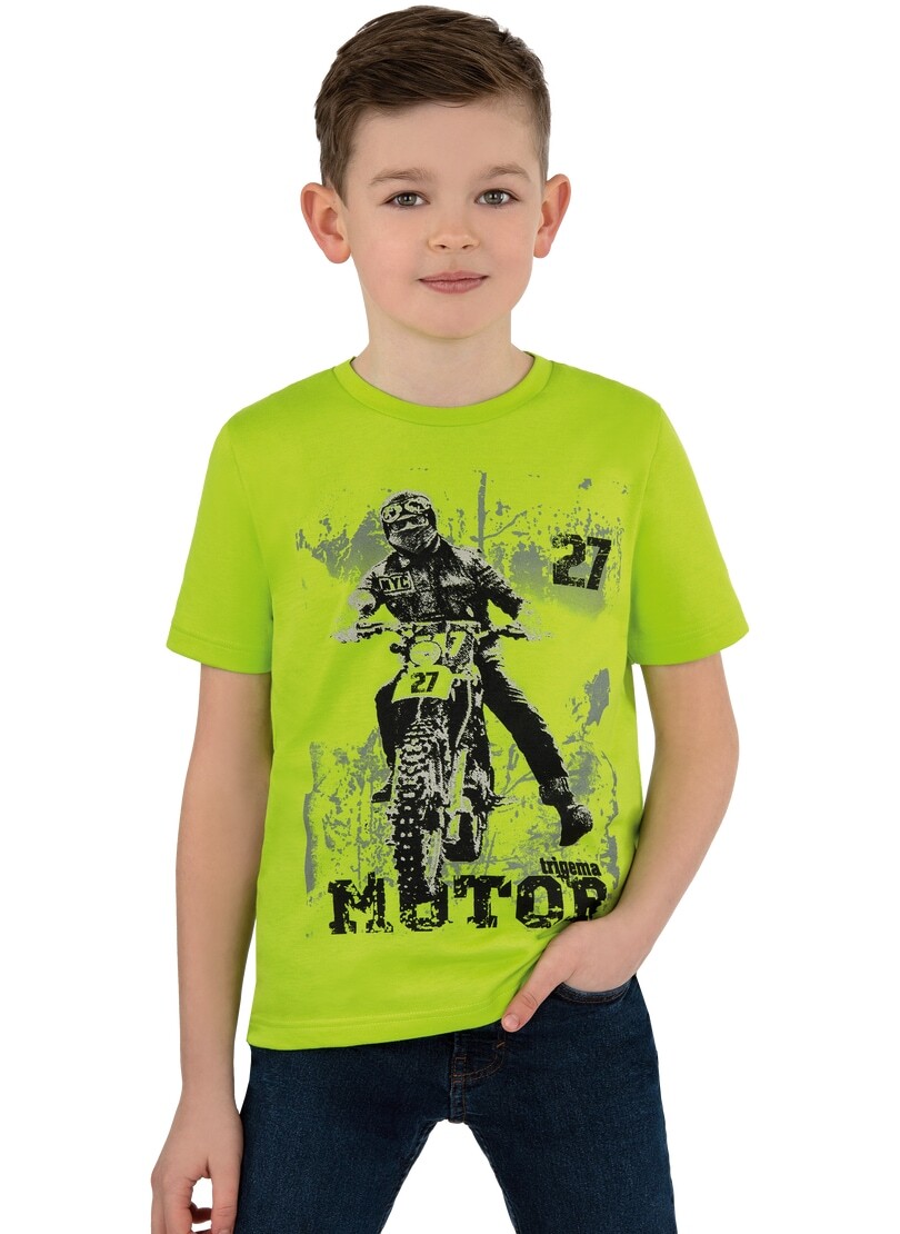 Trigema T-Shirt »TRIGEMA Jungen T-Shirt mit coolem Motorrad-Motiv« von Trigema