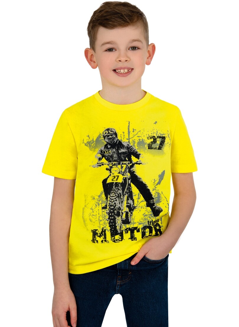 Trigema T-Shirt »TRIGEMA Jungen T-Shirt mit coolem Motorrad-Motiv« von Trigema