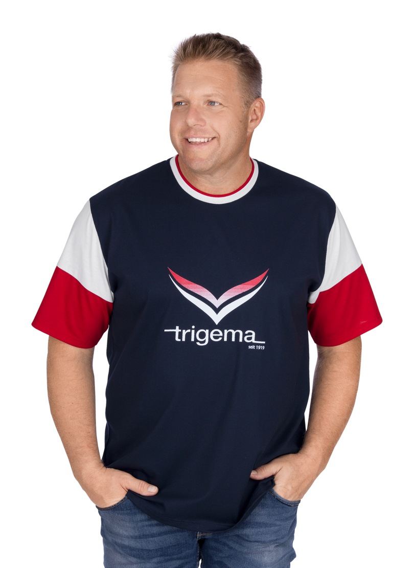 Trigema T-Shirt, mit kontrastfarbigen Einsätzen von Trigema