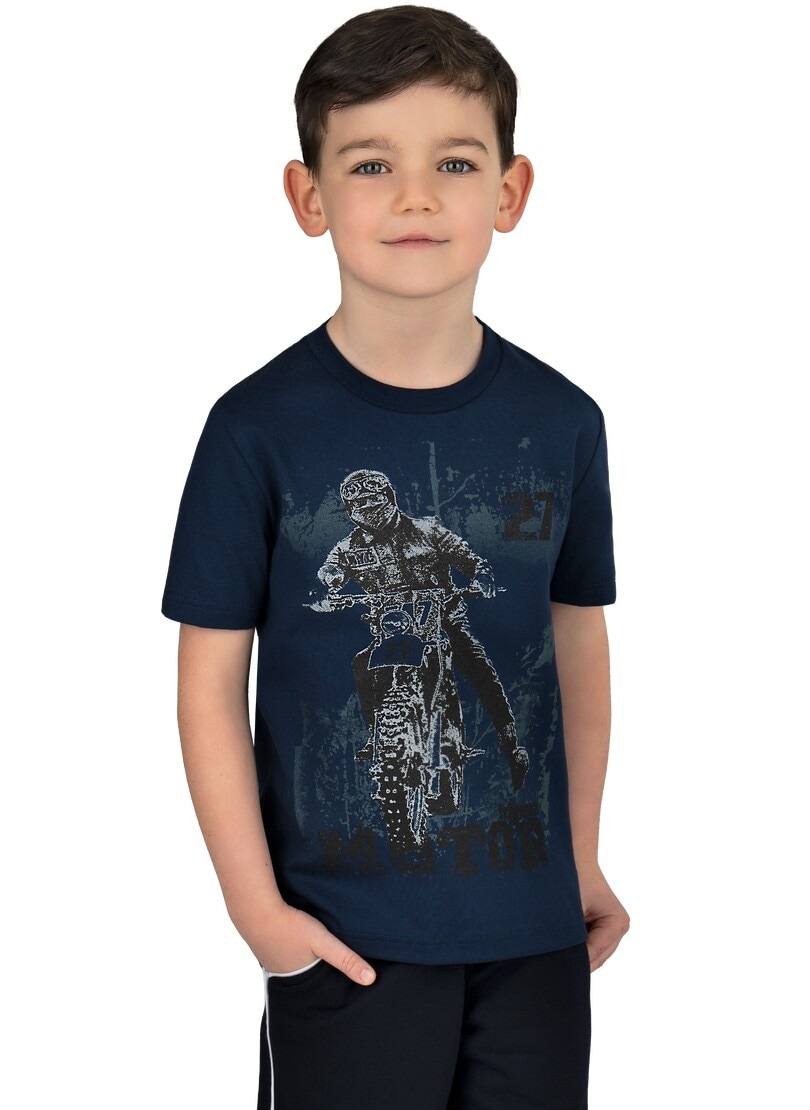 Trigema T-Shirt »TRIGEMA Jungen T-Shirt mit coolem Motorrad-Motiv« von Trigema