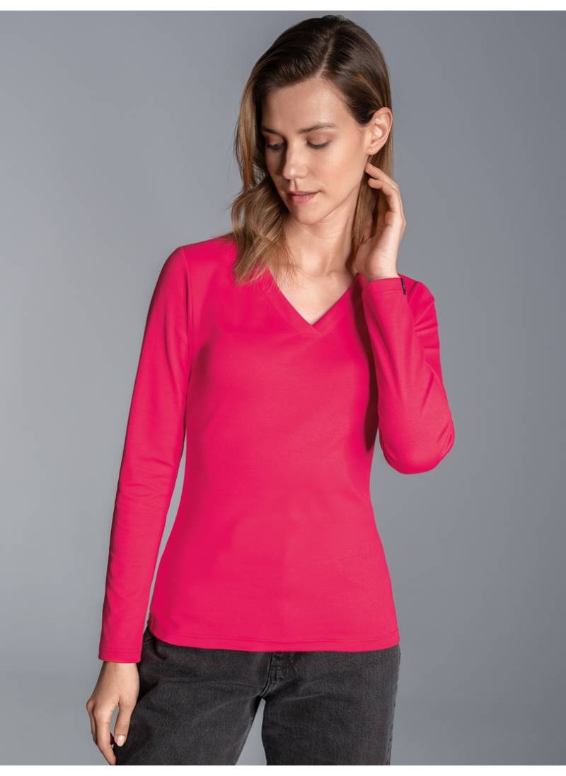 Trigema T-Shirt »TRIGEMA Langarmshirt mit V-Ausschnitt«, (1 tlg.) von Trigema