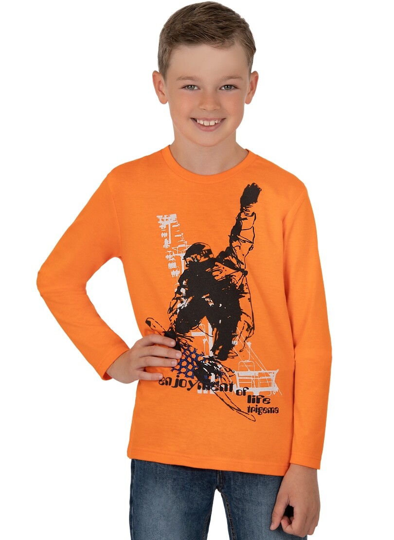 Trigema T-Shirt »TRIGEMA Longsleeve mit Snowboard-Print« von Trigema