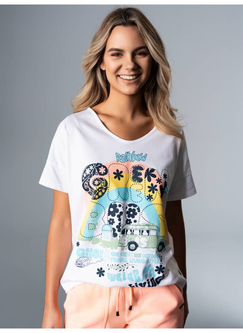 Trigema T-Shirt »TRIGEMA Oversized T-Shirt mit buntem Hippie-Print« von Trigema