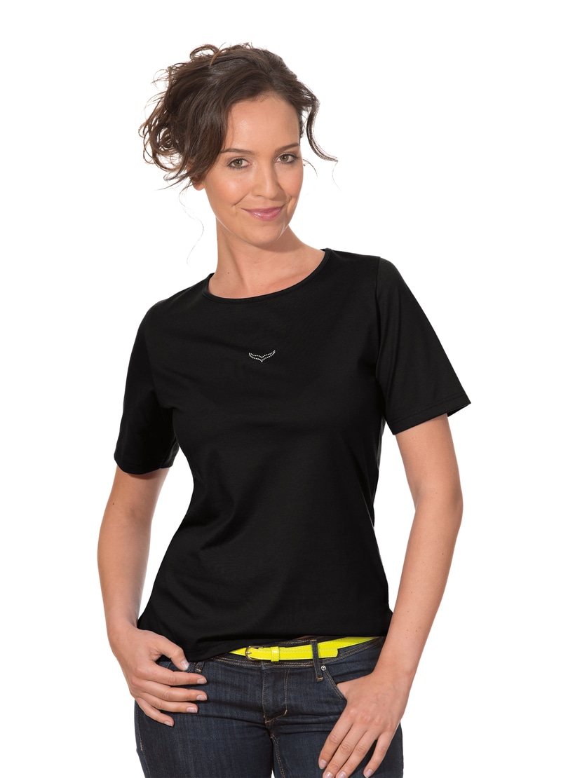Trigema T-Shirt »TRIGEMA T-Shirt DELUXE Baumwolle mit Kristallsteinen« Trigema T-Shirt »TRIGEMA T-Shirt DELUXE Baumwolle mit Kristallsteinen« von Trigema