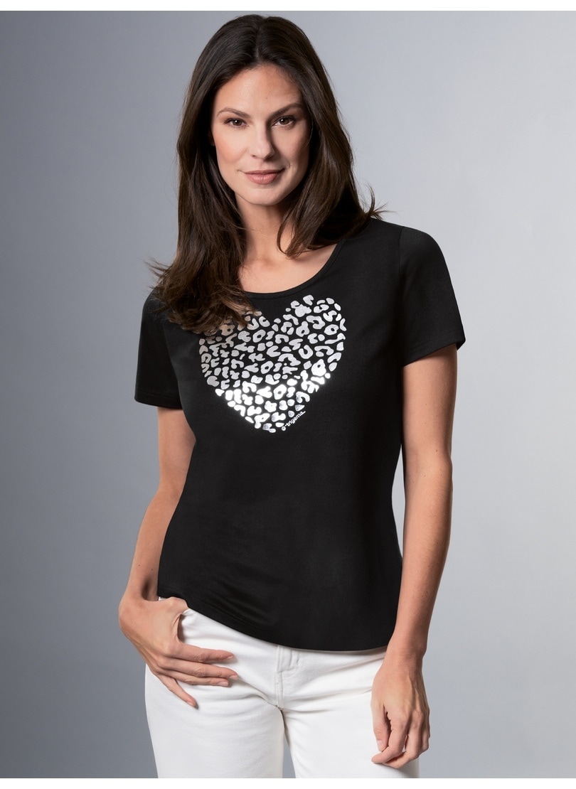 Trigema T-Shirt »TRIGEMA T-Shirt Herz im Leo-Print-Look« von Trigema