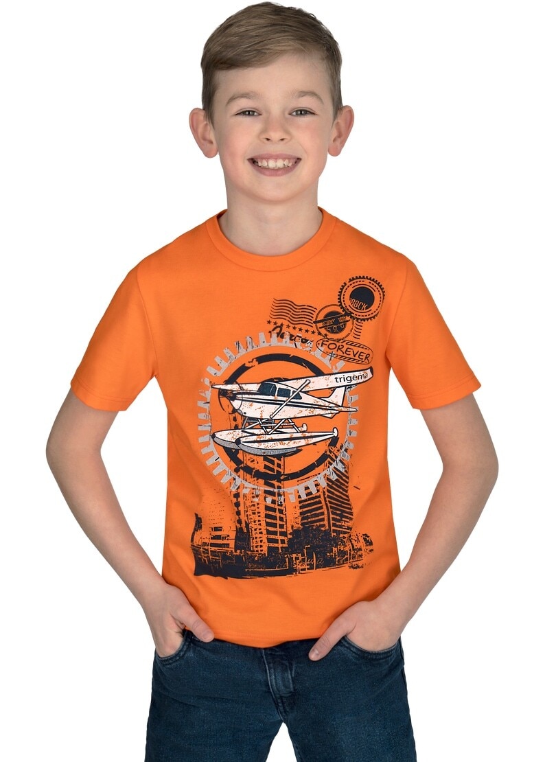 Trigema T-Shirt »TRIGEMA T-Shirt für Jungen mit Flugzeug-Druckmotiv« von Trigema