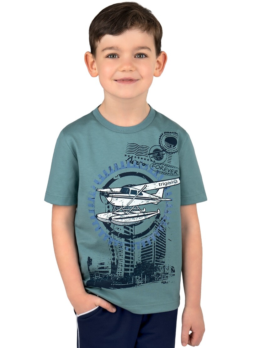 Trigema T-Shirt »TRIGEMA T-Shirt für Jungen mit Flugzeug-Druckmotiv« von Trigema