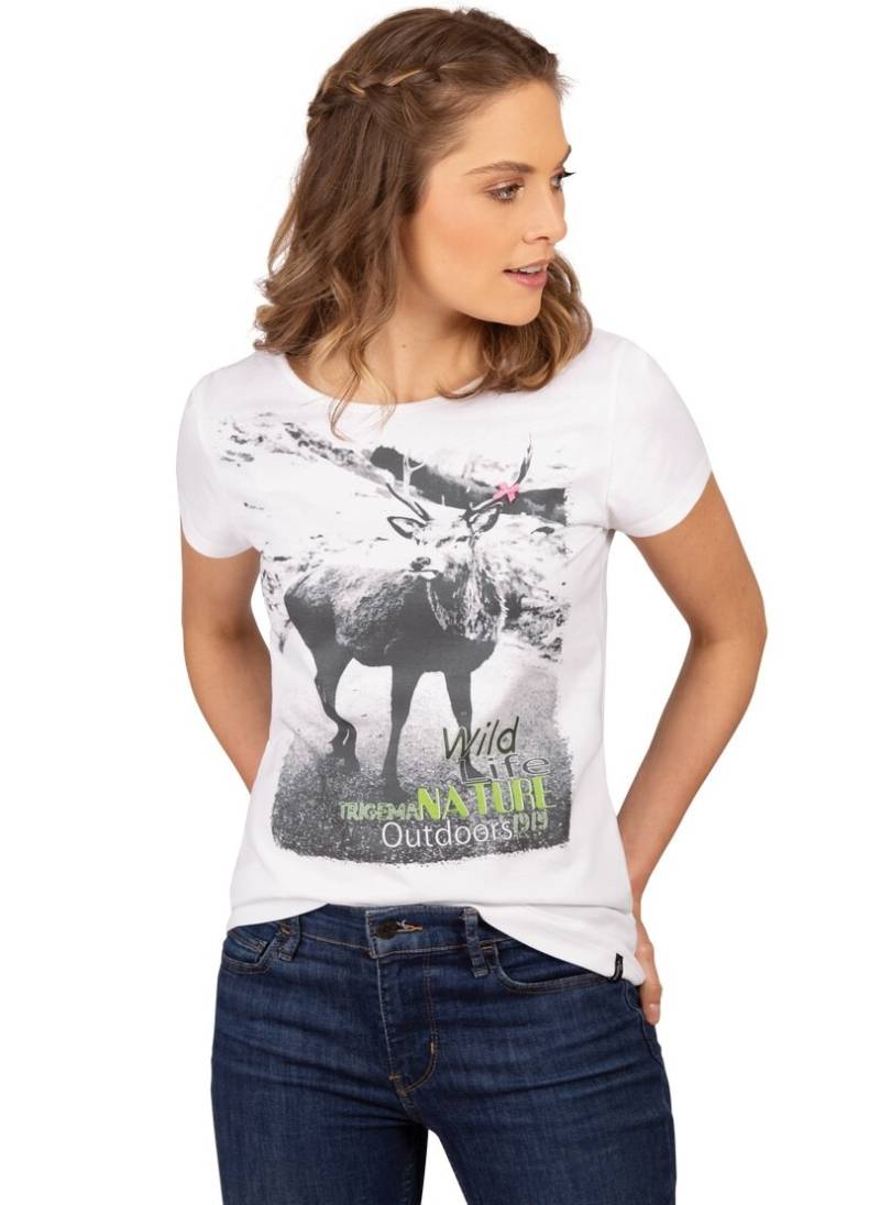 Trigema T-Shirt »TRIGEMA T-Shirt mit Hirsch-Motiv und Schleifchen« von Trigema