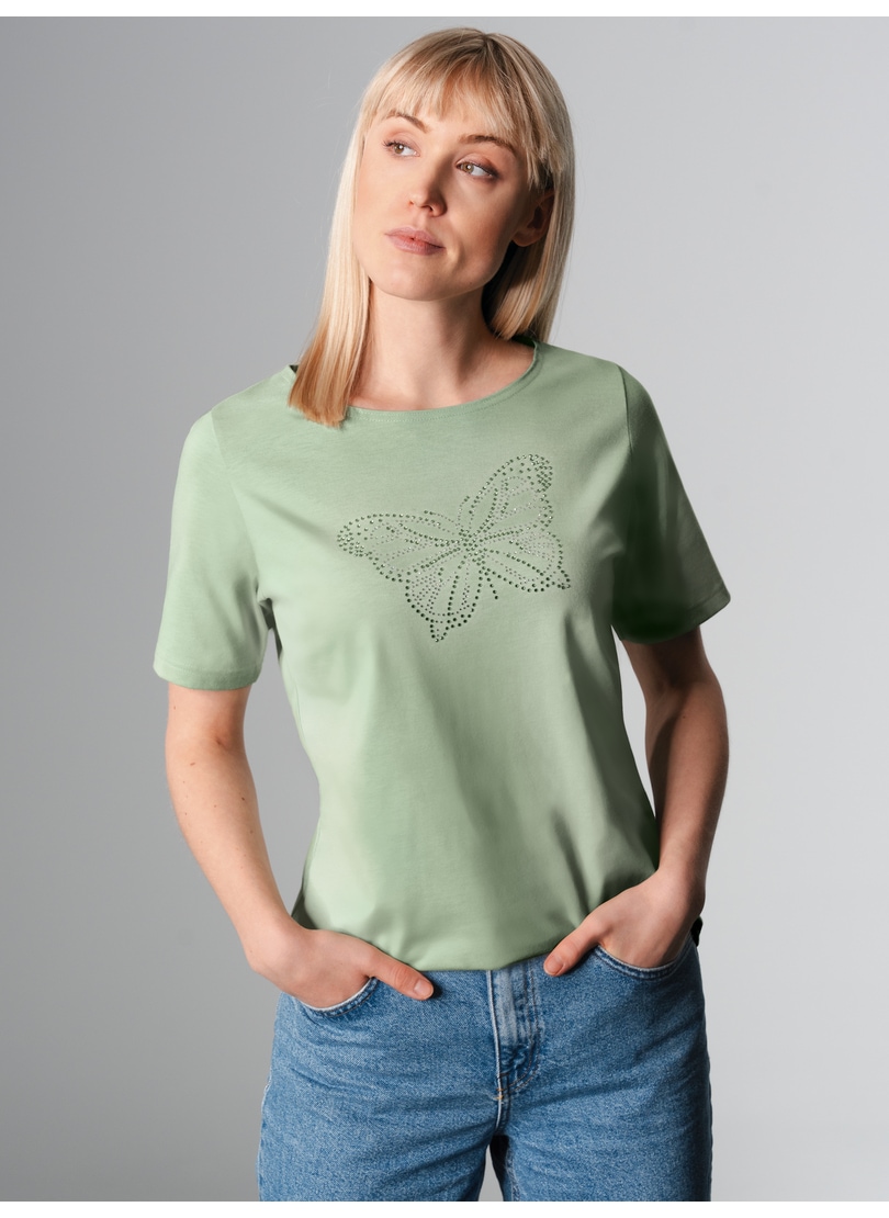 Trigema T-Shirt »TRIGEMA T-Shirt mit Schmetterling aus Strasssteinen«, (1 tlg.) von Trigema