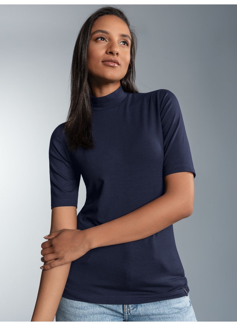 Trigema T-Shirt »TRIGEMA T-Shirt mit elastischem Stehkragen«, (1 tlg.) von Trigema