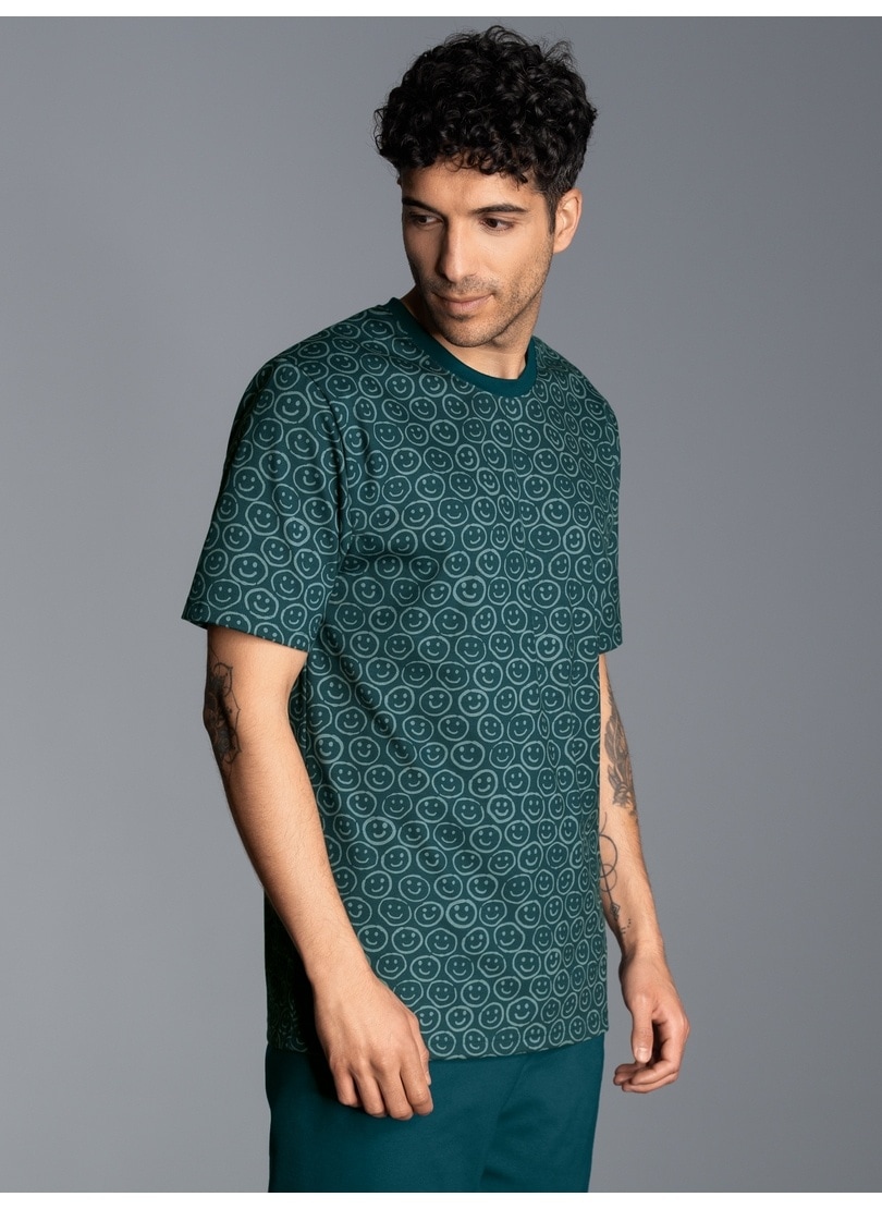 Trigema T-Shirt »TRIGEMA T-Shirt mit freundlichem Smiley-Muster«, (1 tlg.) von Trigema