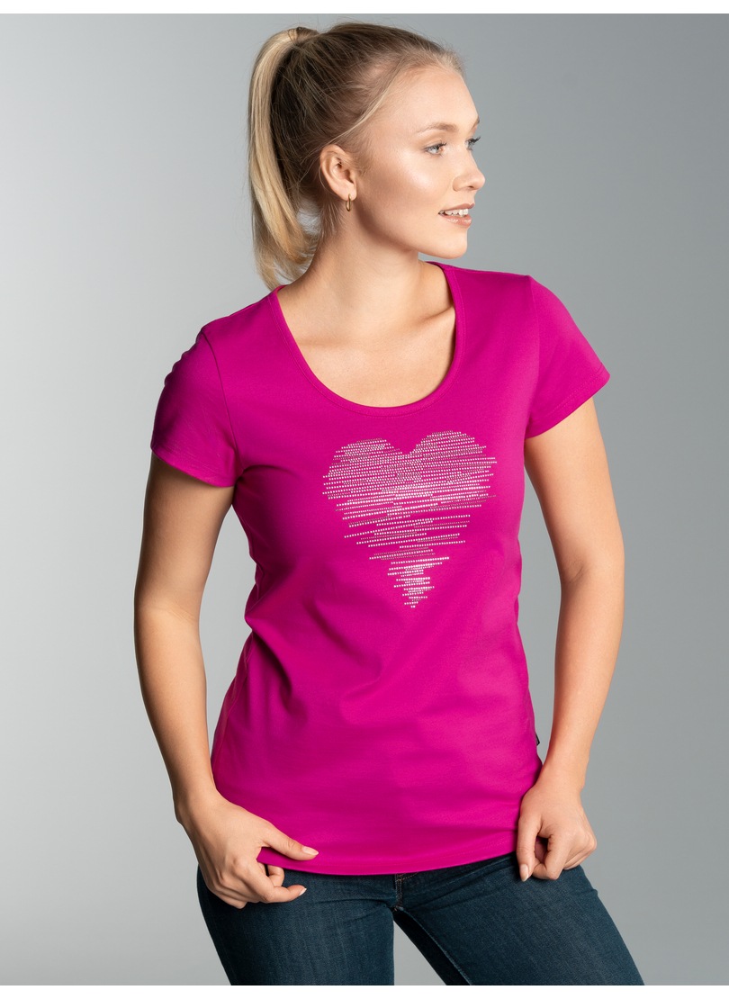 Trigema T-Shirt »TRIGEMA T-Shirt mit glitzerndem Herz-Motiv«, (1 tlg.) von Trigema