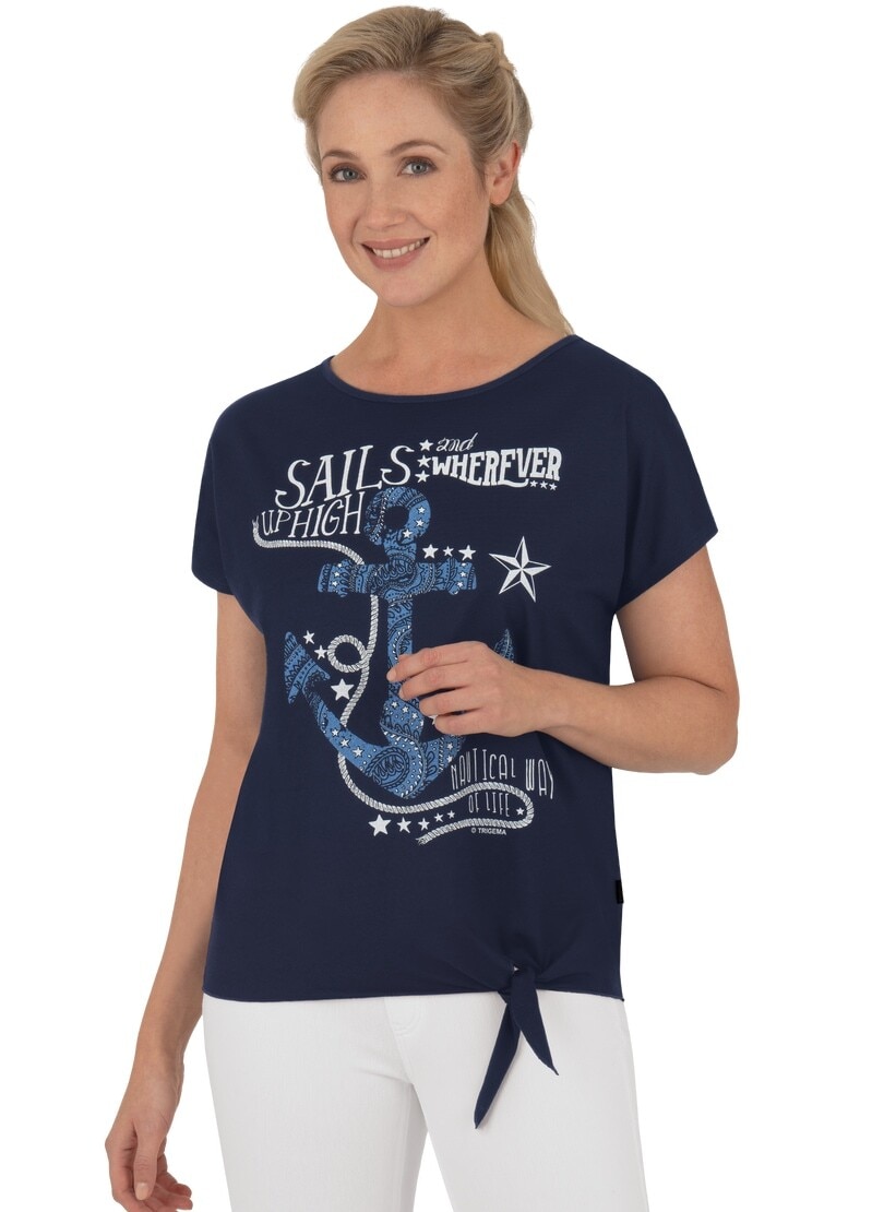 Trigema T-Shirt »TRIGEMA T-Shirt mit maritimem Druckmotiv« von Trigema