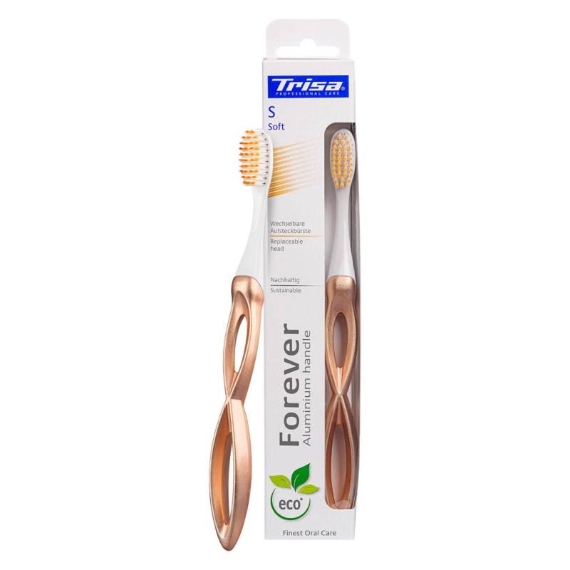 Trisa Oral Care - Wechselbare Aufsteckbürste Forever Soft Roségold von Trisa of Switzerland