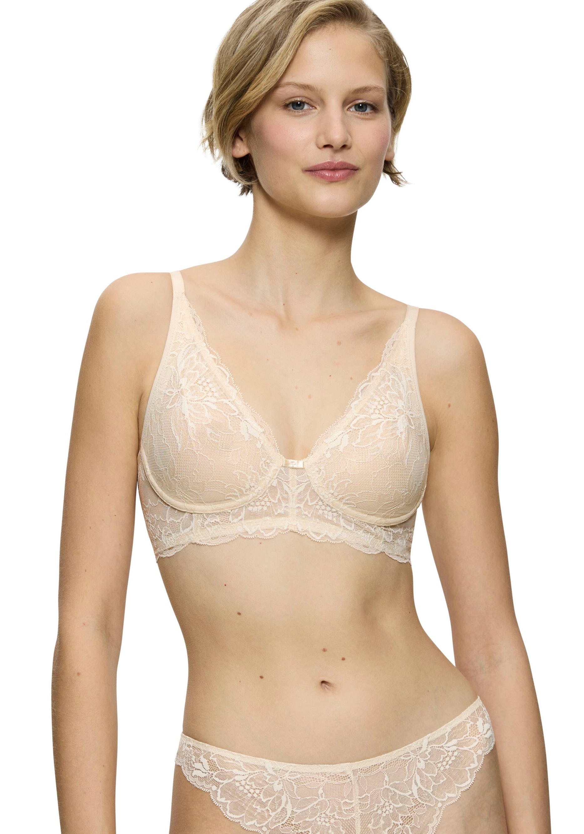 Triumph Bügelloser BH »Amourette Charm N03«, Cup B-E, ohne Bügel, florale Spitze von Triumph