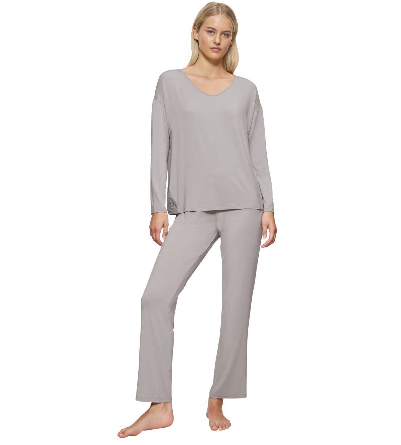 Triumph Pyjama »Timeless Sensuality PK LSL«, (Set, 2 tlg., Set), Spitzeneinsätze von Triumph