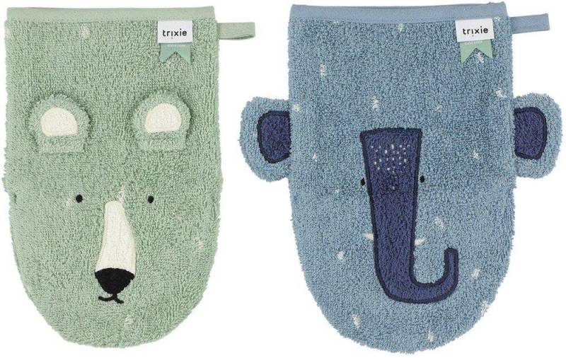 Waschhandschuh2-pack Mr. Polar Bear Mrs. Elephant Unisex von Trixie