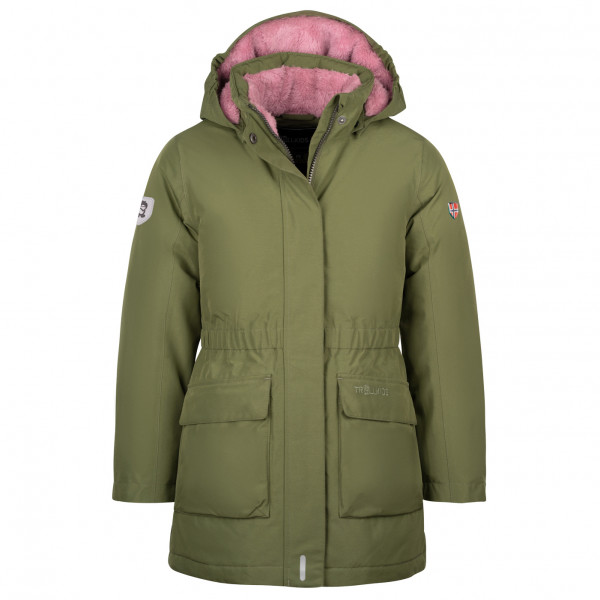 Trollkids - Girl's Alesund Coat - Mantel Gr 104 oliv von Trollkids