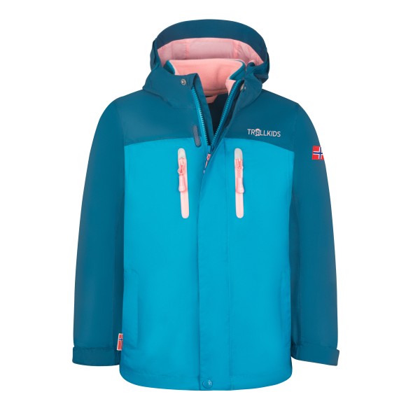 Trollkids - Girl's Bryggen 3in1 Jacket - Doppeljacke Gr 104 blau von Trollkids