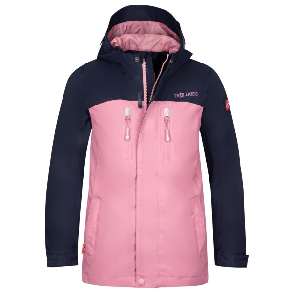 Trollkids - Girl's Nusfjord Jacket - Regenjacke Gr 92 rosa/blau von Trollkids