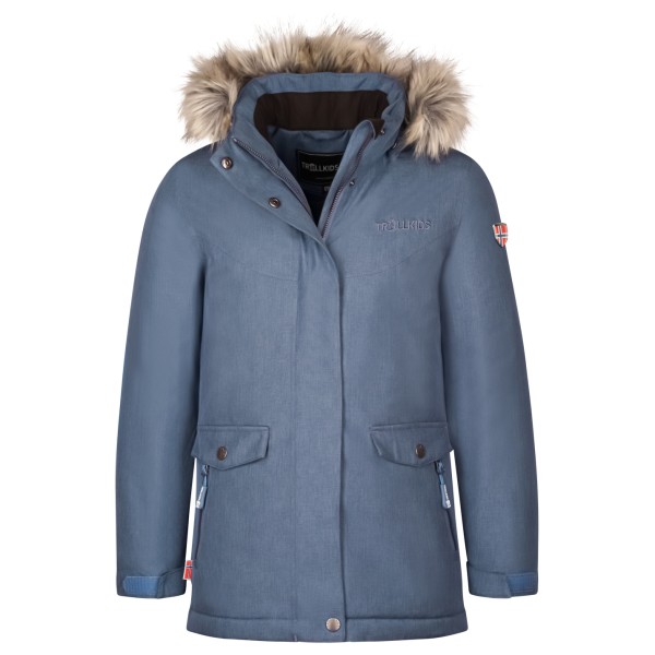 Trollkids - Girl's Oslo Coat XT - Mantel Gr 92 blau/grau von Trollkids
