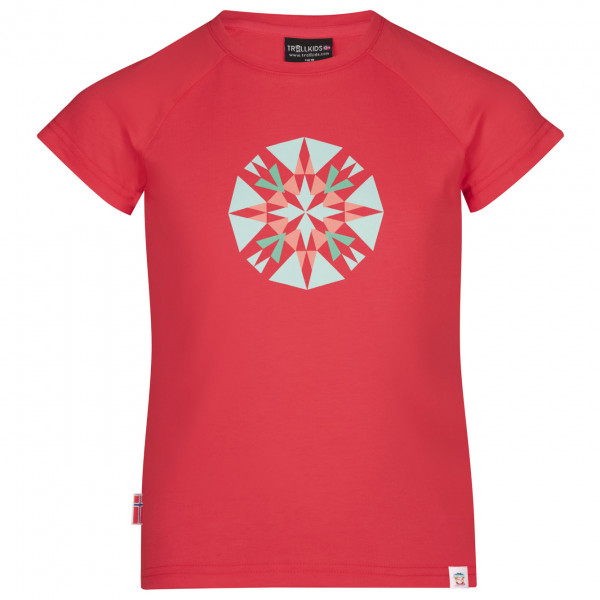 Trollkids - Girl's Senja T - T-Shirt Gr 104 rot von Trollkids