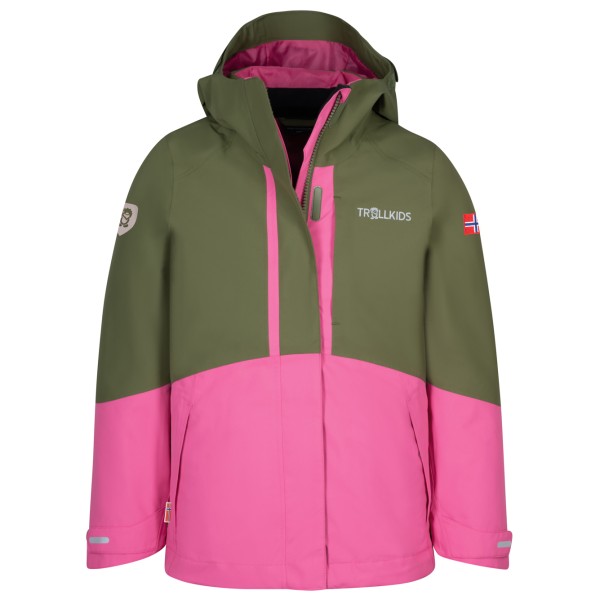 Trollkids - Girl's Skanden 3in1 Jacket - Doppeljacke Gr 128 rosa/oliv von Trollkids