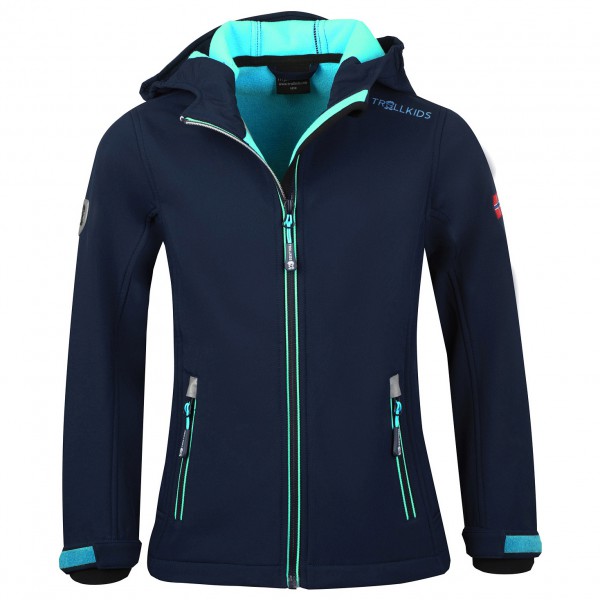 Trollkids - Girl's Trollfjord Jacket - Softshelljacke Gr 104 blau von Trollkids