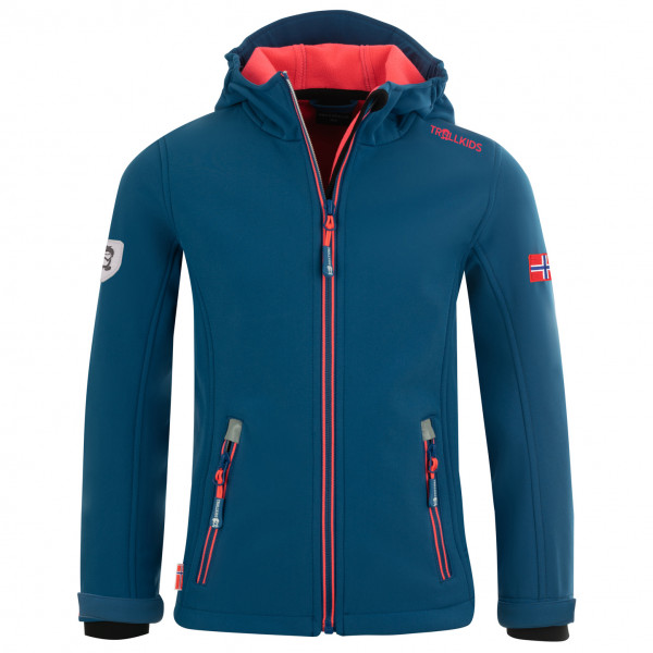 Trollkids - Girl's Trollfjord Jacket - Softshelljacke Gr 116 blau von Trollkids